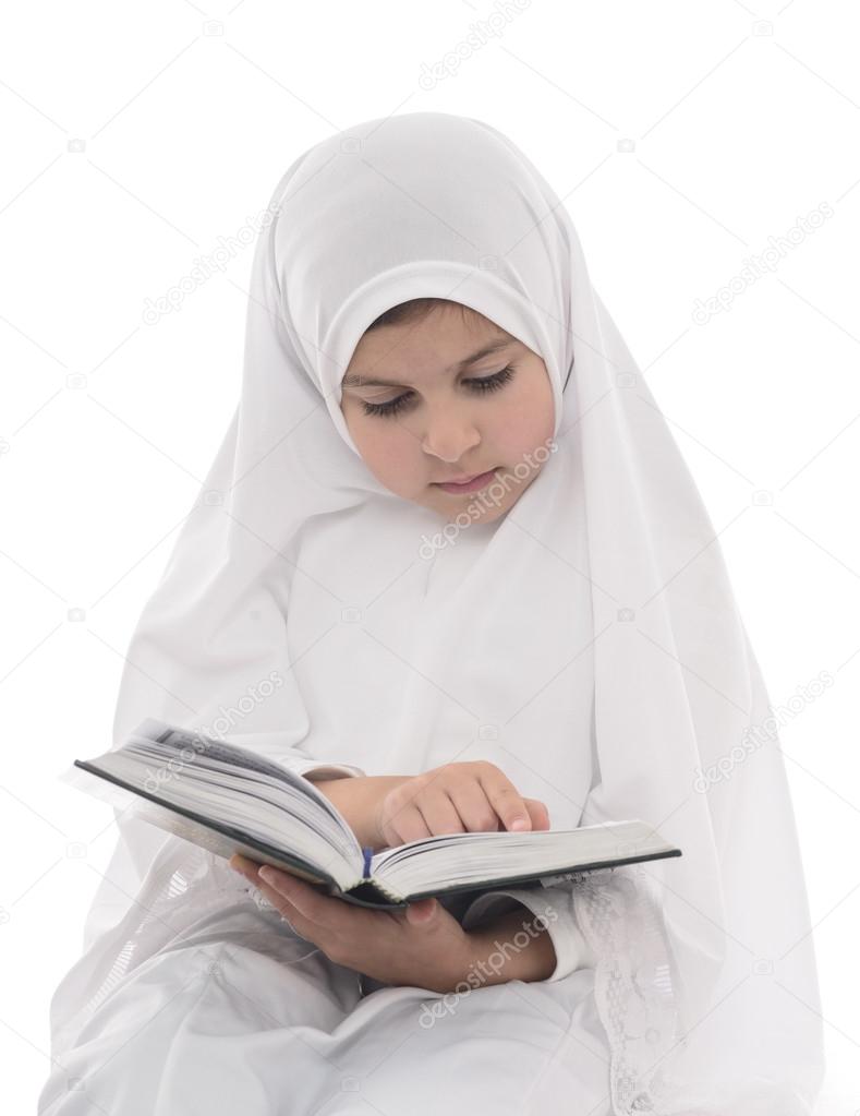 Young Muslim Girl Reading Quran