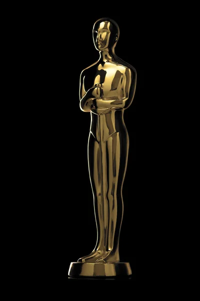 Isolated Golden Statuette on Black — Stock Photo, Image