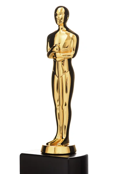 Isolated Shiny Golden Statuette — Stock Photo, Image