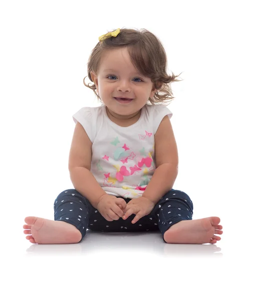 Sorrindo adorável jovem caucasiano menina — Fotografia de Stock