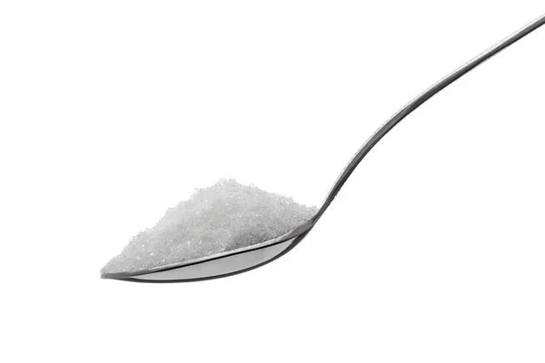 Cucchiaio pieno di zucchero — Foto Stock
