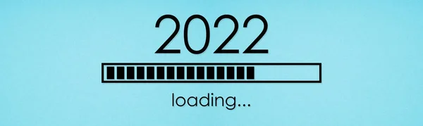 New year 2022 loading bar in minimalist web banner — Stock Photo, Image