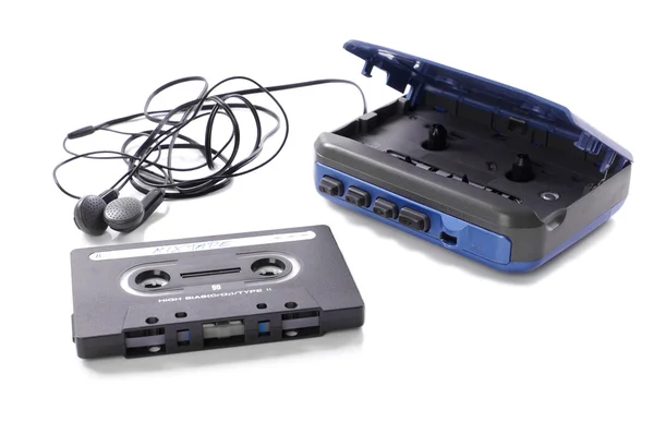 Music cassette and walkman — Stock Photo, Image