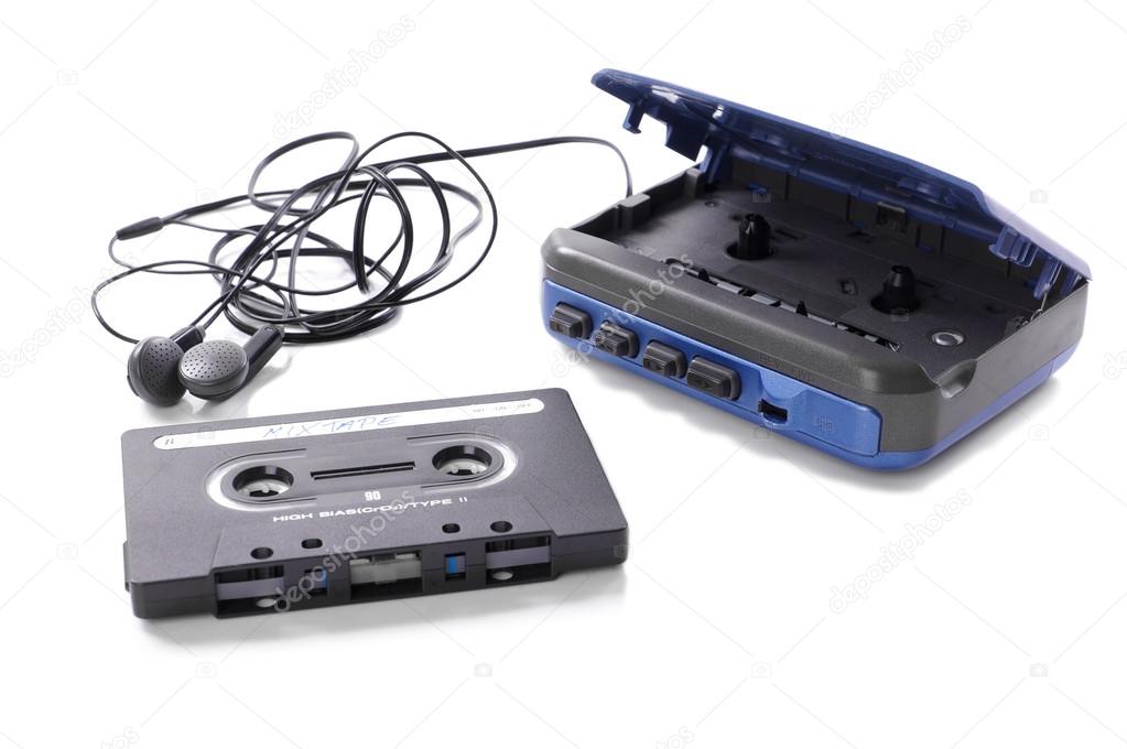music cassette and walkman