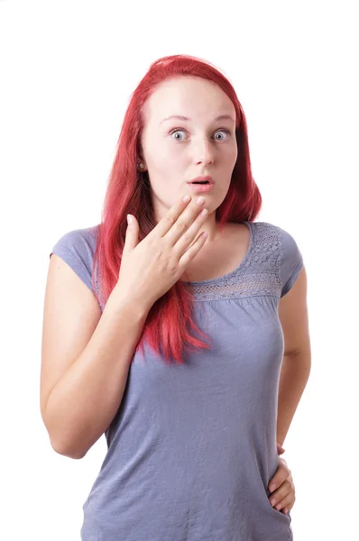 Shocked young woman — Stock Photo, Image