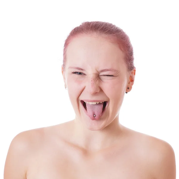 Silly young woman Stock Image