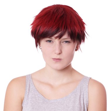 Peeved young woman clipart