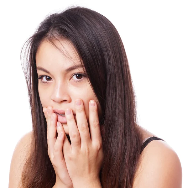 Shocked young asian woman — Stock Photo, Image