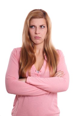 pissed off young woman clipart