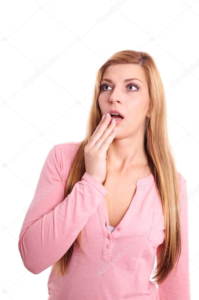 shocked young woman