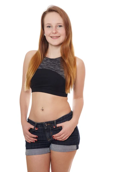 Ragazza in pantaloni caldi — Foto Stock