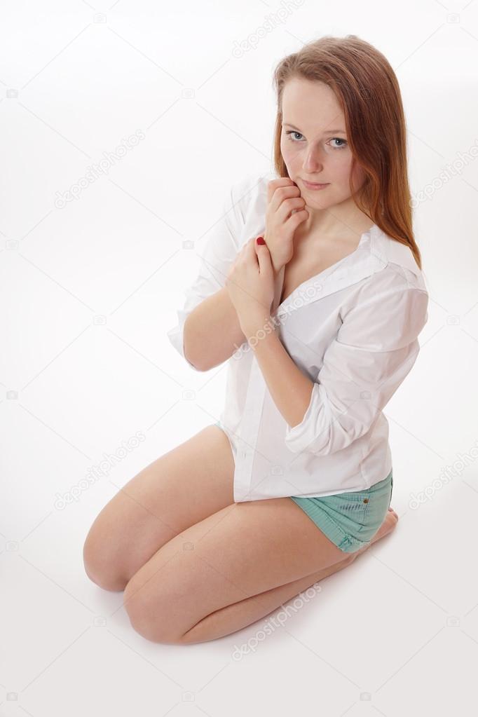 Coy woman
