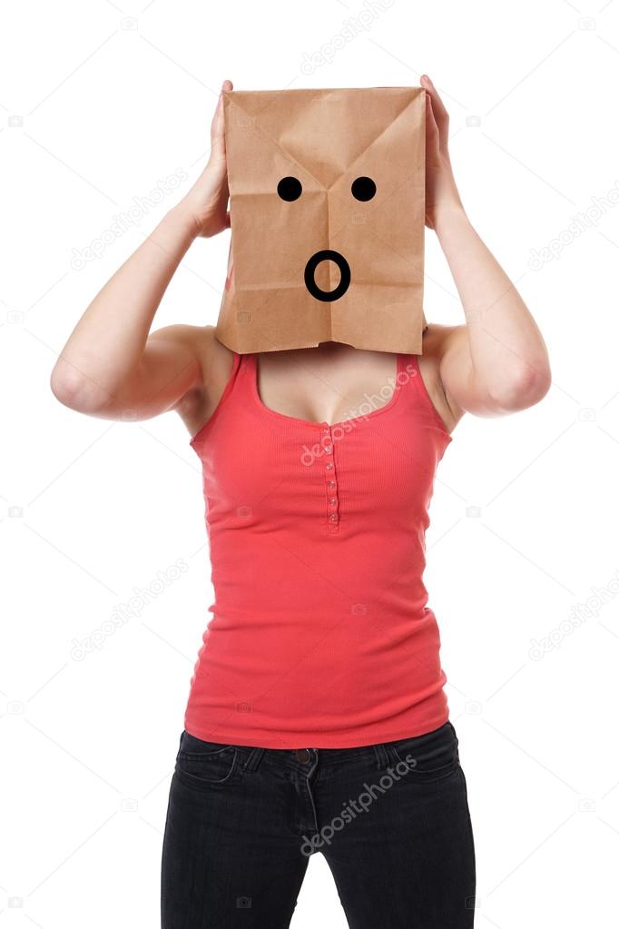 shocked paper bag girl