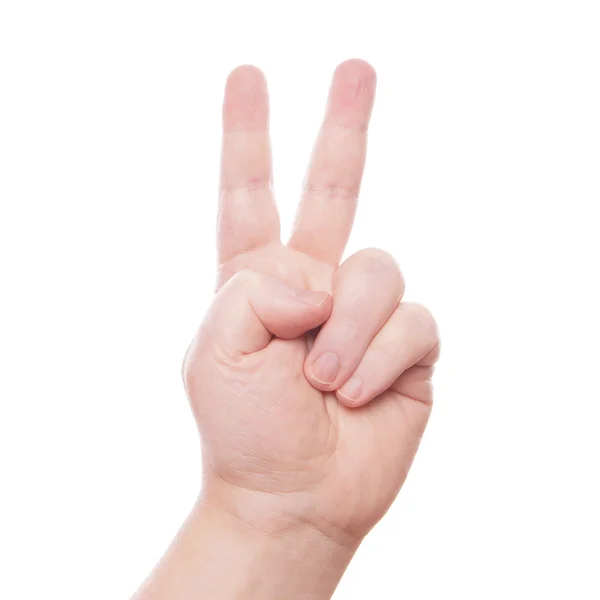 V hand sign — Stock Photo, Image