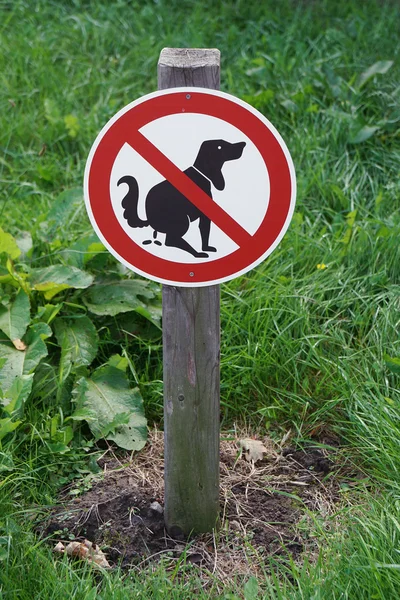 Förbud logga ingen hund bajsa — Stockfoto