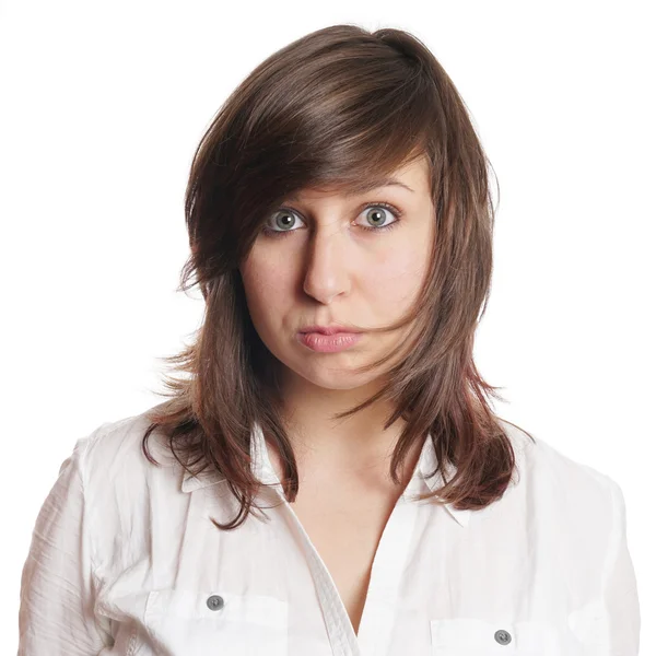 Sad young woman pouting — Stock Photo, Image