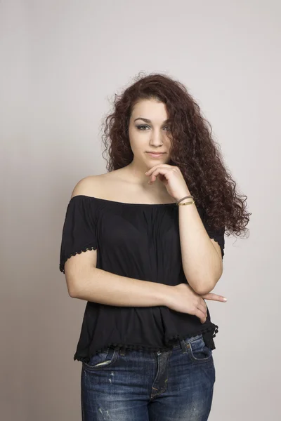 Young woman with curly hair — Stock Photo, Image