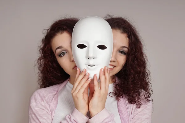 Twee gezichten vrouw manic depressie concept Rechtenvrije Stockfoto's