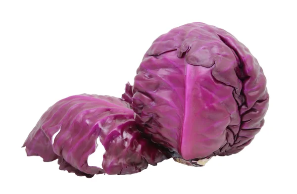 Red cabbage with a leaf peeling away — Stock Photo, Image