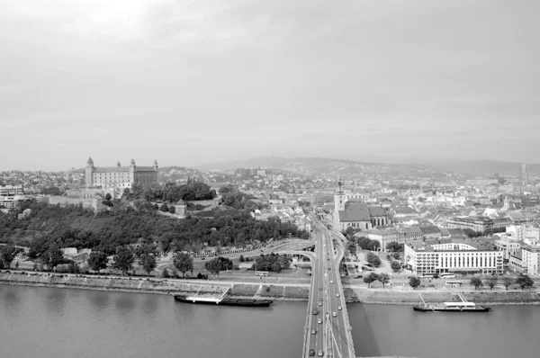 View of Bratislava from the river Danube — Stock Photo, Image