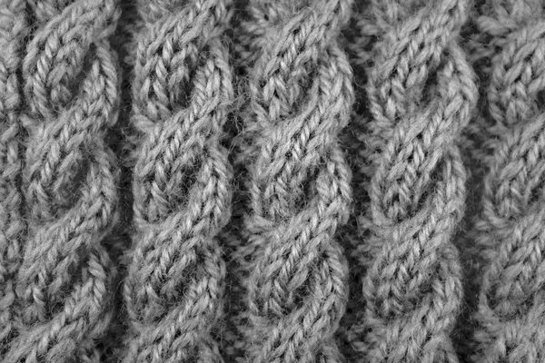 Close-up van kabel breien steek — Stockfoto