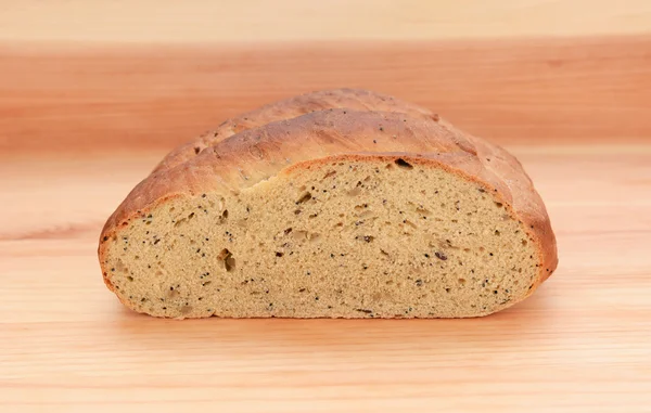 Cross section of multi seed malted bread — Stock Photo, Image