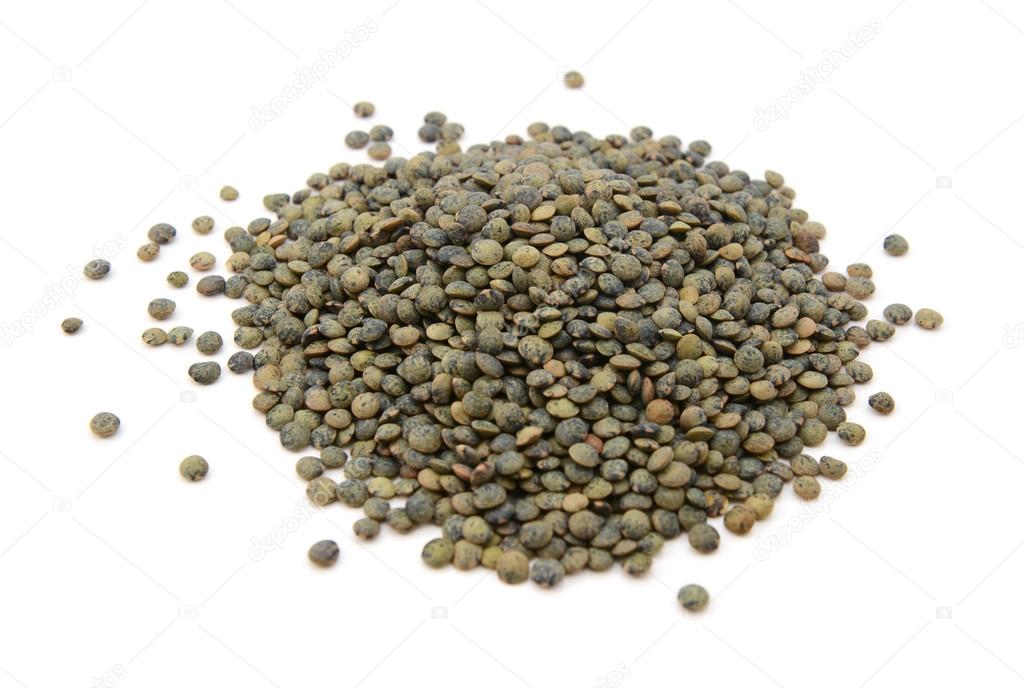 Marbled dark green lentils