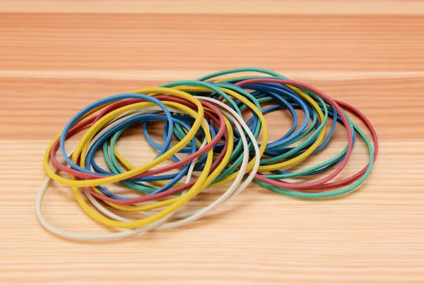 Large pile of coloured rubber bands — Stock Photo, Image