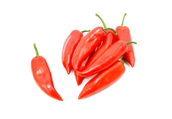 Hög med baby röd paprika — Stockfoto