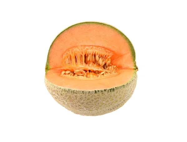Fresh cantaloupe melon cut open — Stock Photo, Image