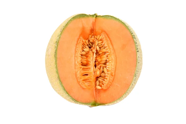 Juicy canteloupe melon sliced open — Stock Photo, Image