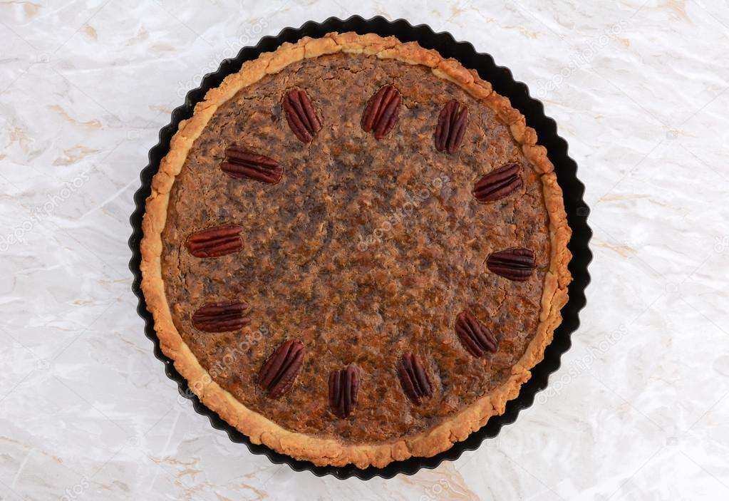 Pecan pie fresh from the oven