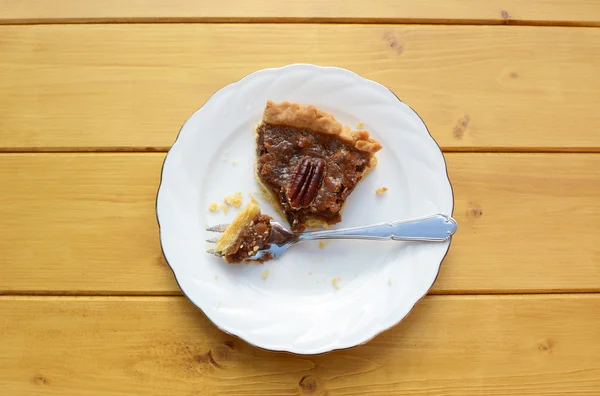 Félig megevett szelet almás pite — Stock Fotó