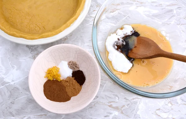 Ingredientes para el relleno de pastel de calabaza — Foto de Stock