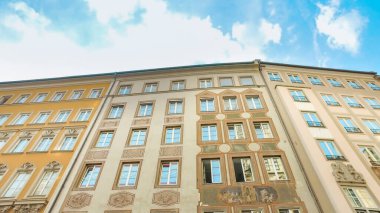 Frauenkirche Katedrali ve Münih, Almanya 'daki Marienplatz' daki geleneksel Alman binası