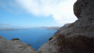 Santorini, Yunanistan 'ın Santorini kentinin bir simgesi olan Santorini' nin Kalbi 'nden Pov