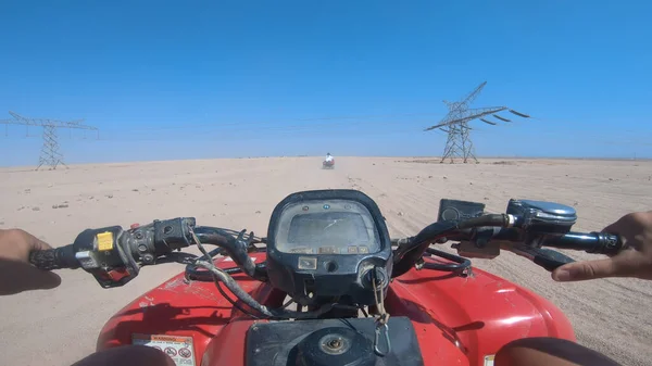 Passeio Quadriciclo Pelo Deserto Perto Sharm Sheikh Egito Aventuras Deserto — Fotografia de Stock
