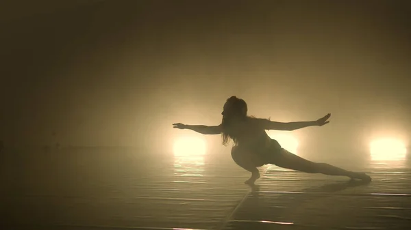 Ballerina Costume Moderno Che Danza Sensualmente Sulla Scena — Foto Stock