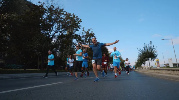 Skopje Macedonia Ott 2019 Maratona Corridori Strada — Foto Stock