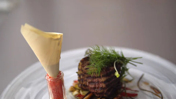 Closeup Beef Steak Plate — Stock Photo, Image