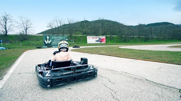 Bansko Bulgarie Août 2018 Course Karting Kart Sur Piste Ronde — Photo