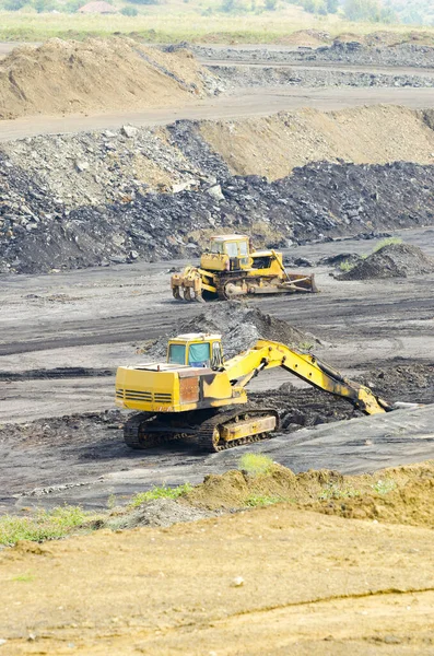 Obrázek Sledovaných Rypadel Lomu Povrchová Těžba Uhlí — Stock fotografie