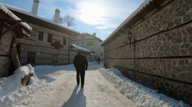 Bulgaristan 'ın Bansko kentindeki eski sokak