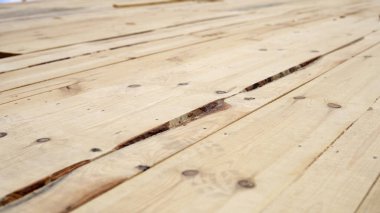 Ahşap çatı inşaatında çalışan müteahhit. 