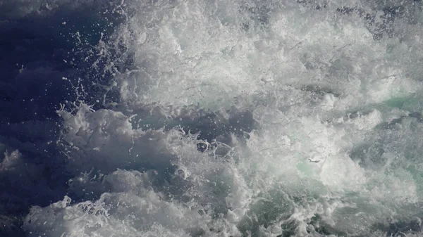 Incroyable Mer Méditerranée Bleue Sillage Bateau Croisière Naviguant Travers Océan — Photo