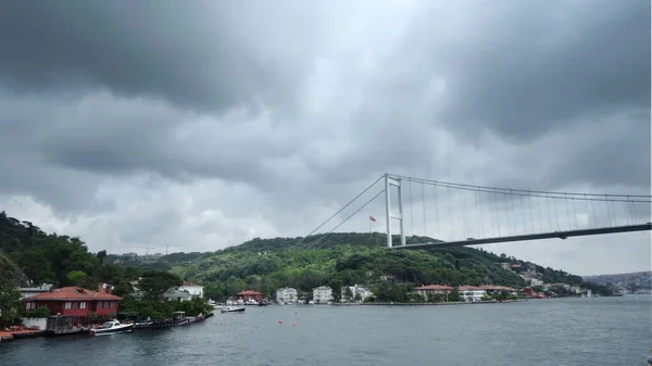 Boğaz Dan Boğaz Köprüsü Muhteşem Bir Manzara Güzel Güneşli Bir — Stok fotoğraf