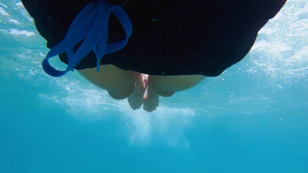 Freestyle Plavec Nohy Plavání Prsa Tah Styl Moři Pod Vodou — Stock fotografie