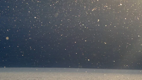 Vinter Landskap Bakgrund Arktisk Snö Faller Vid Solnedgången — Stockfoto