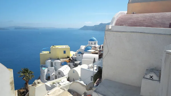 Panorama Ciudad Famosa Grecia Oia Isla Santorini —  Fotos de Stock