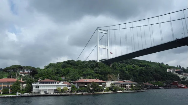 Boğaz Dan Boğaz Köprüsü Muhteşem Bir Manzara Güzel Güneşli Bir — Stok fotoğraf